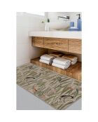 Tapis vinyle Oiseaux colorés façon jute  multicolore - 50x140 cm