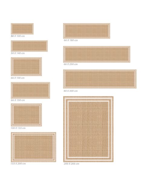 Tapis vinyle Agnan beige - 66x100 cm