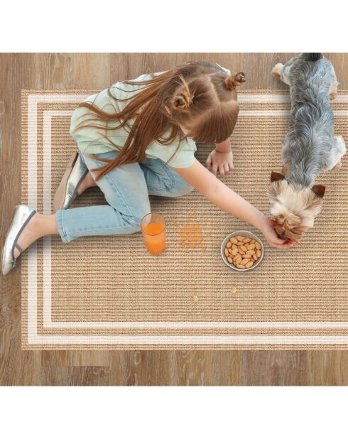 Tapis vinyle Agnan beige - 66x100 cm