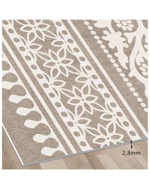 Tapis vinyle Samir beige - 66x100 cm