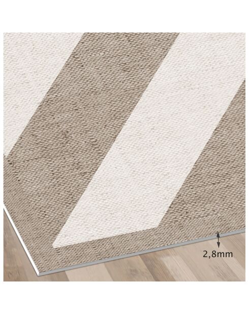 Tapis vinyle Naturel chevron horizontal beige - 66x100 cm