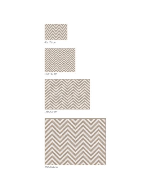 Tapis vinyle Naturel chevron horizontal beige - 66x100 cm