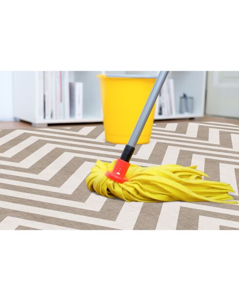 Tapis vinyle Naturel chevron horizontal beige - 66x100 cm