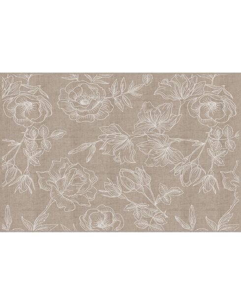 Vinylteppich mit natürlichen beigen Rosen - 66x100 cm