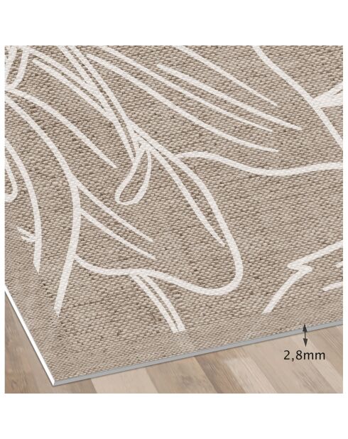 Vinylteppich mit natürlichen beigen Rosen - 66x100 cm