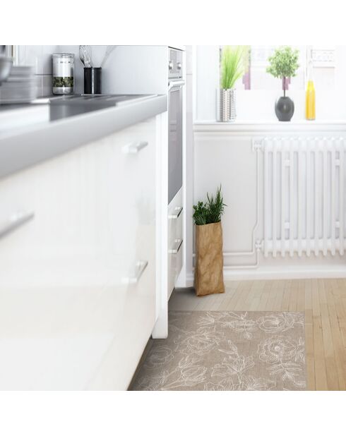 Vinylteppich mit natürlichen beigen Rosen - 66x100 cm