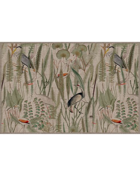 Tappeto in vinile Uccelli colorati multicolore effetto juta - 66x100 cm