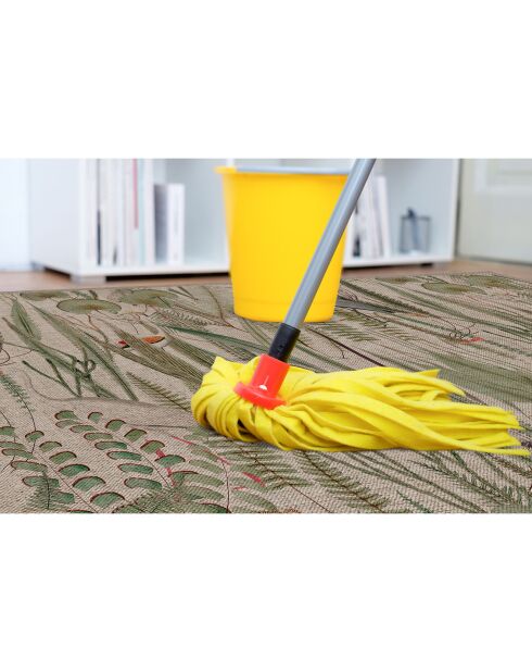 Tapis vinyle Oiseaux colorés façon jute  multicolore - 66x100 cm