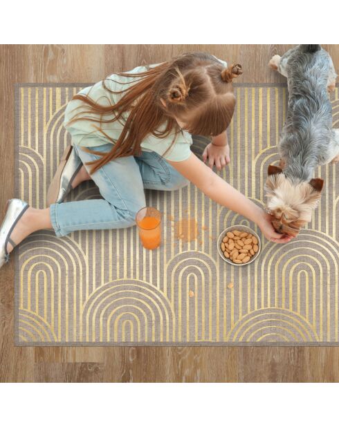 Tapis vinyle Arches dorées Naturelles  multicolore - 66x100 cm