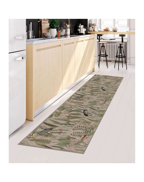 Tappeto in vinile Uccelli colorati multicolore effetto juta - 66x150 cm