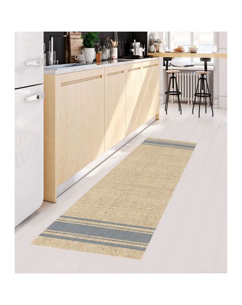 Tapis vinyle Saco bandes bleu - 66x150 cm
