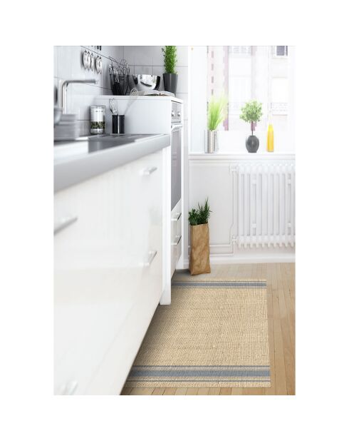 Tapis vinyle Saco bandes bleu - 66x150 cm