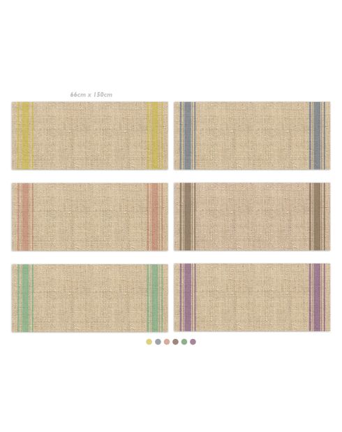 Tappeto vinilico Saco a righe lilla - 66x150 cm