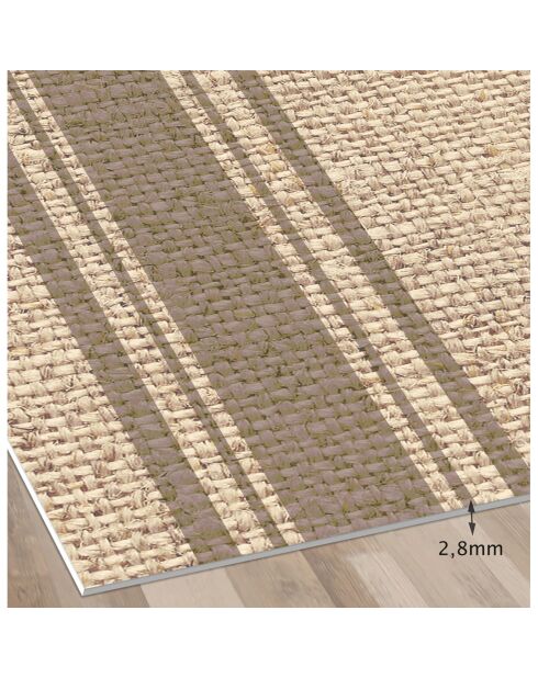 Tapis vinyle Saco bandes marron - 66x150 cm