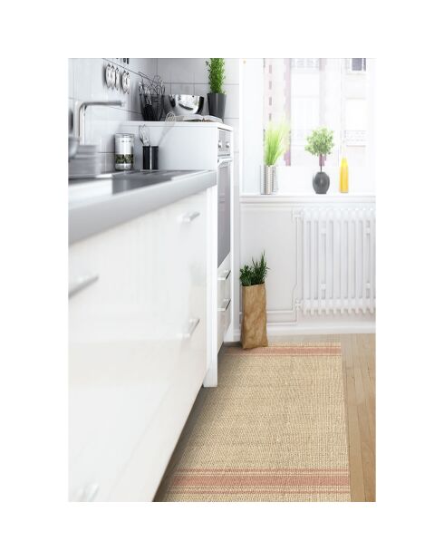 Tapis vinyle Saco bandes rouge - 66x150 cm