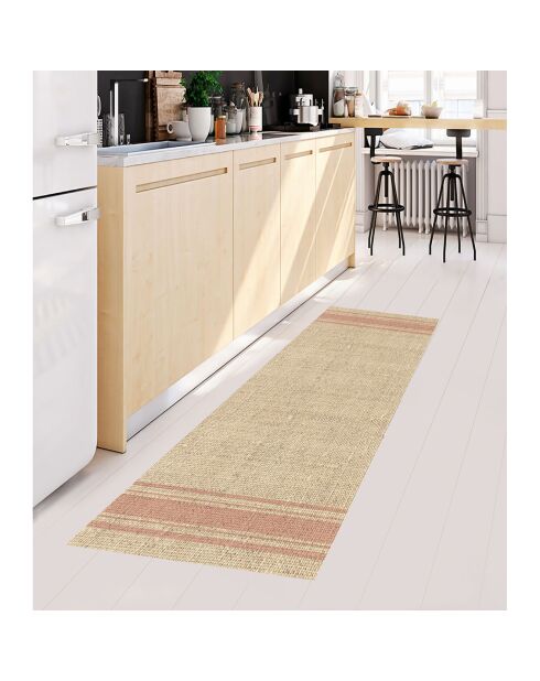 Tapis vinyle Saco bandes rouge - 66x150 cm