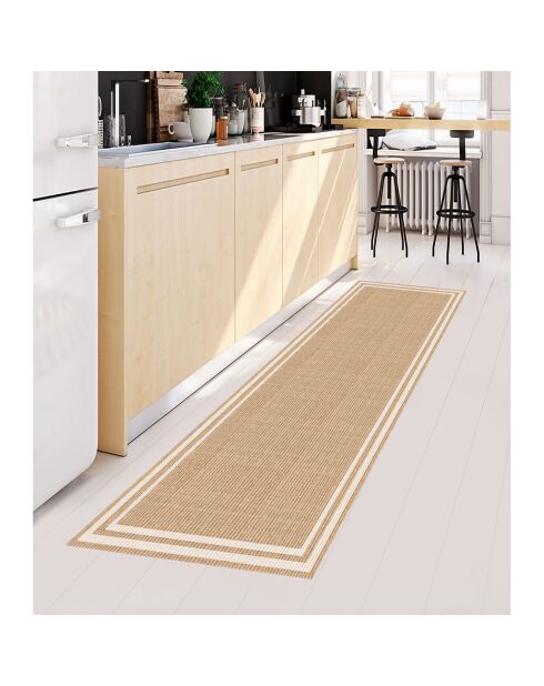 Tapis vinyle Agnan beige - 66x180 cm