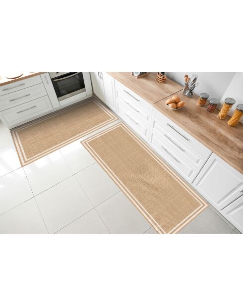 Tapis vinyle Agnan beige - 66x180 cm