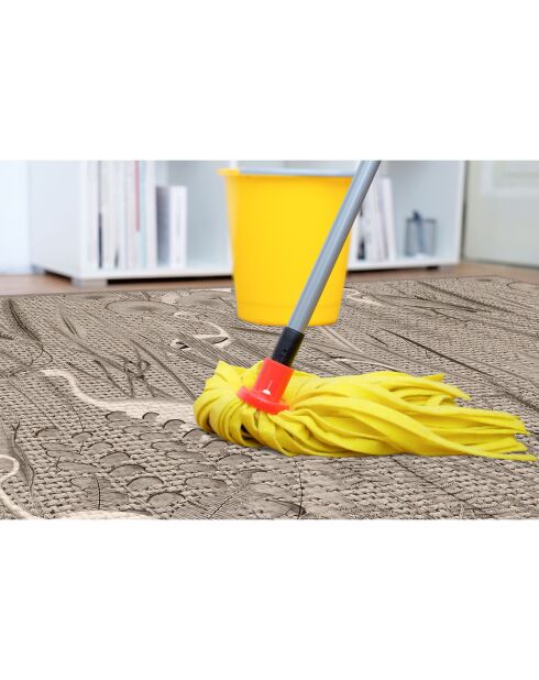 Tapis vinyle Oiseaux façon jute  multicolore - 66x180 cm
