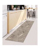 Tapis vinyle Oiseaux façon jute  multicolore - 66x180 cm