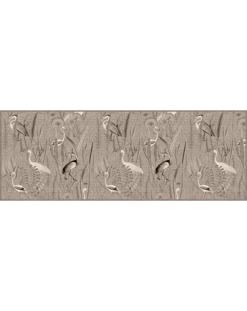 Tapis vinyle Oiseaux façon jute  multicolore - 66x180 cm