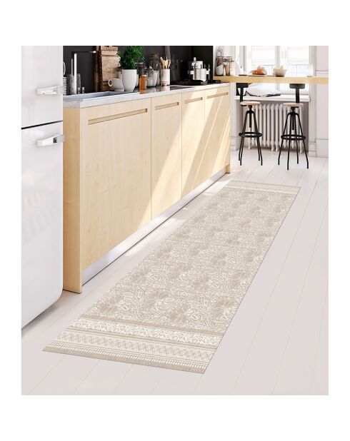 Tappeto in vinile beige Chandra - 66x180 cm