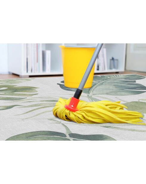 Tappeto in vinile Foglie verdi naturali bianco/verde - 100x133 cm