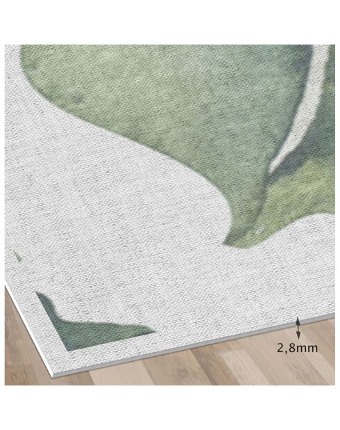 Tapis vinyle Feuilles vertes naturelles blanc/vert - 100x133 cm
