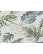 Tapis vinyle Feuilles vertes naturelles blanc/vert - 100x133 cm