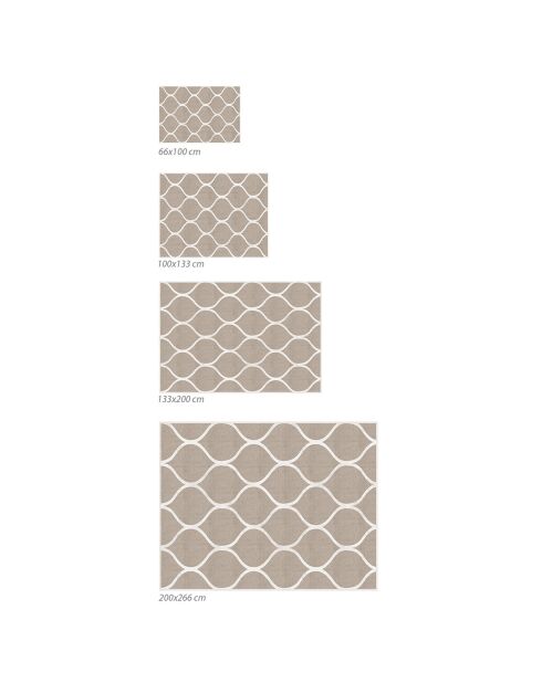 Tapis vinyle Treillis naturel beige - 100x133 cm