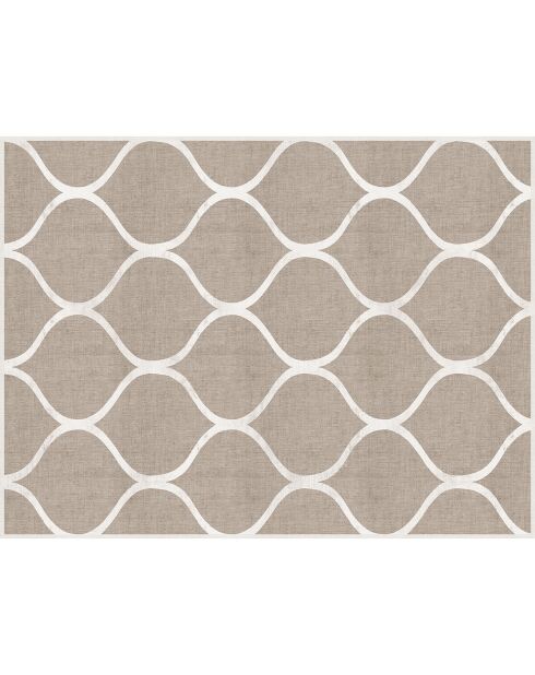 Tapis vinyle Treillis naturel beige - 100x133 cm