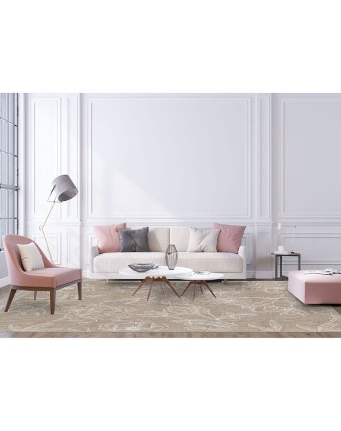 Vinylteppich mit natürlichen beigen Rosen - 100x133 cm