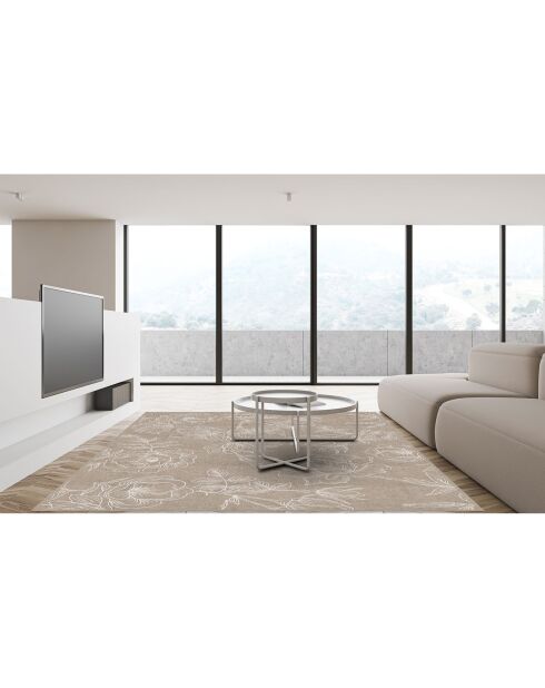 Vinylteppich mit natürlichen beigen Rosen - 100x133 cm