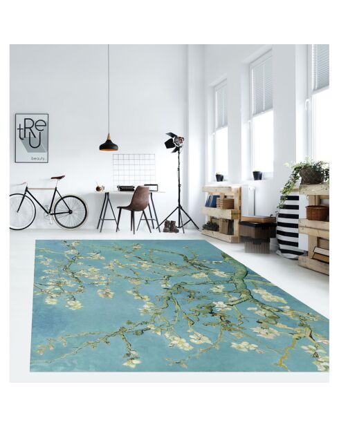 Tapis vinyle Almendro bleu - 100x133 cm