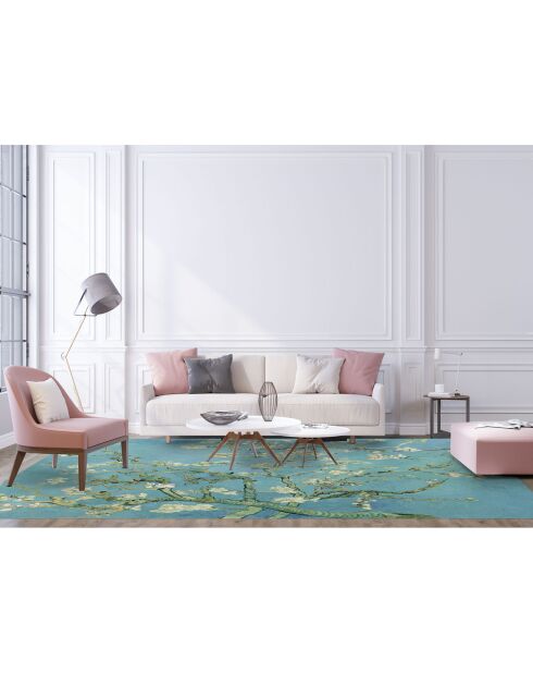 Tapis vinyle Almendro bleu - 100x133 cm