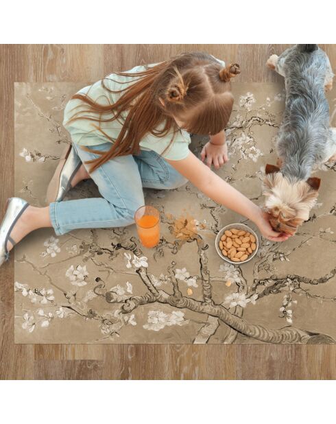 Tapis vinyle Almendro sépia - 100x133 cm