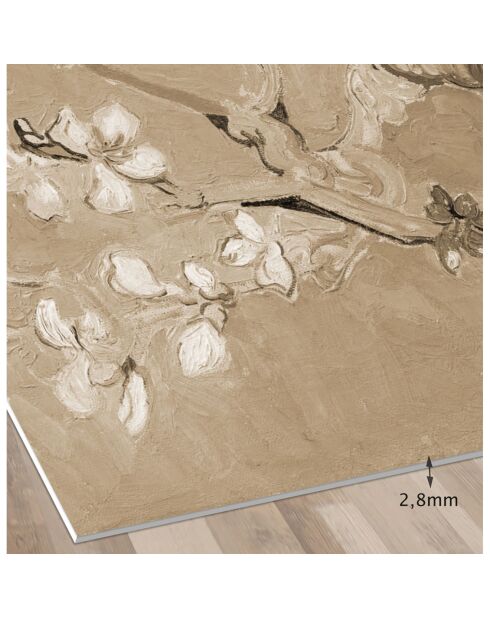 Tapis vinyle Almendro sépia - 100x133 cm