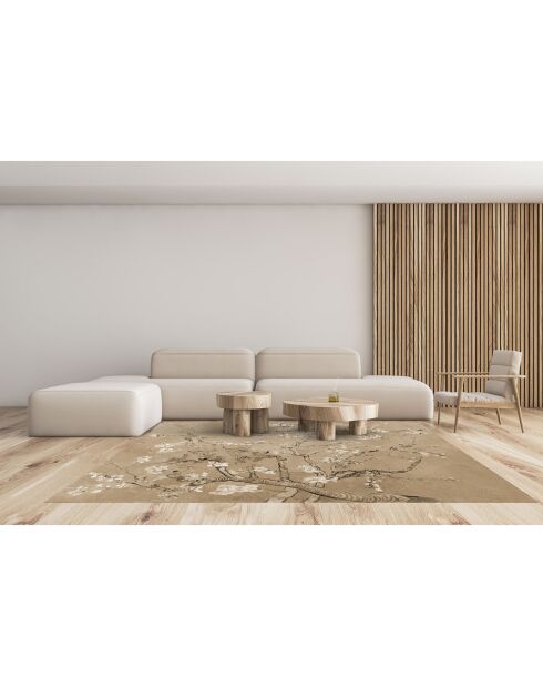 Tapis vinyle Almendro sépia - 100x133 cm