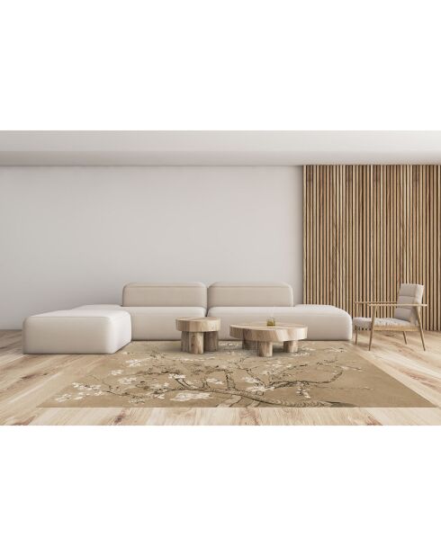 Tapis vinyle Almendro sépia - 100x133 cm