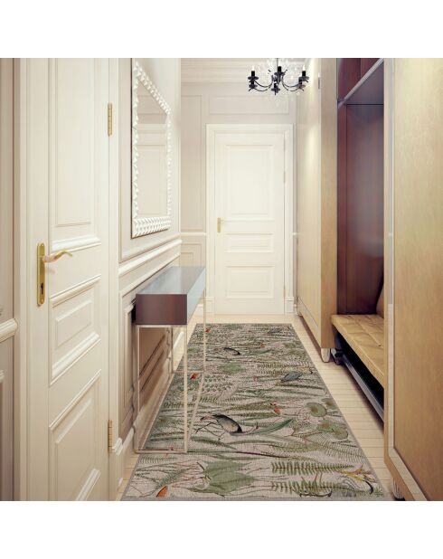 Tappeto in vinile Uccelli colorati multicolore effetto juta - 66x250 cm