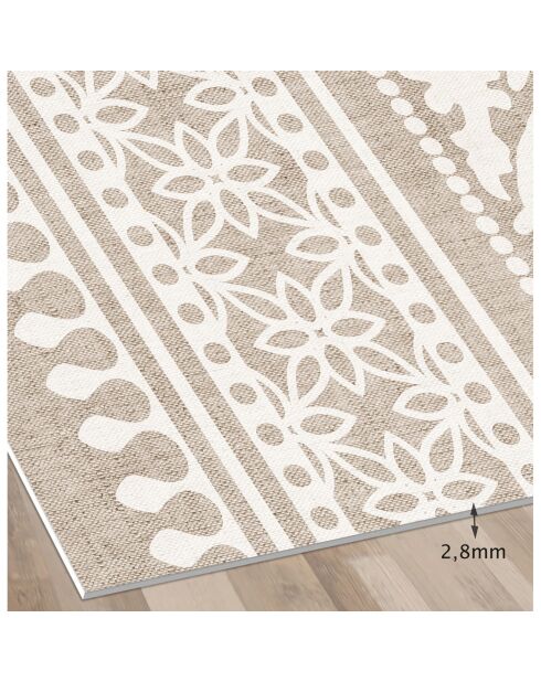 Tappeto in vinile beige Chandra - 66x250 cm
