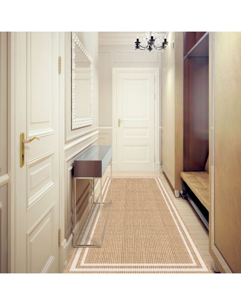 Tapis vinyle Agnan beige - 80x300 cm
