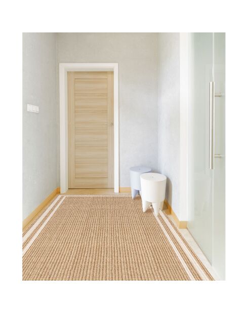 Tapis vinyle Agnan beige - 80x300 cm