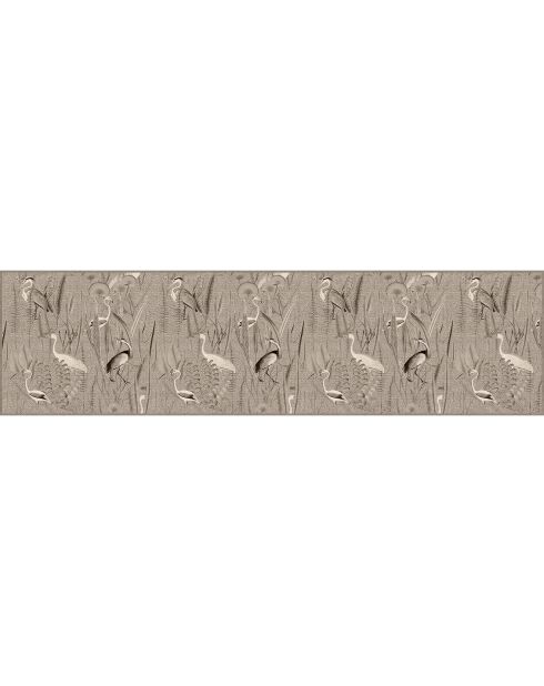 Tapis vinyle Oiseaux façon jute  multicolore - 80x300 cm