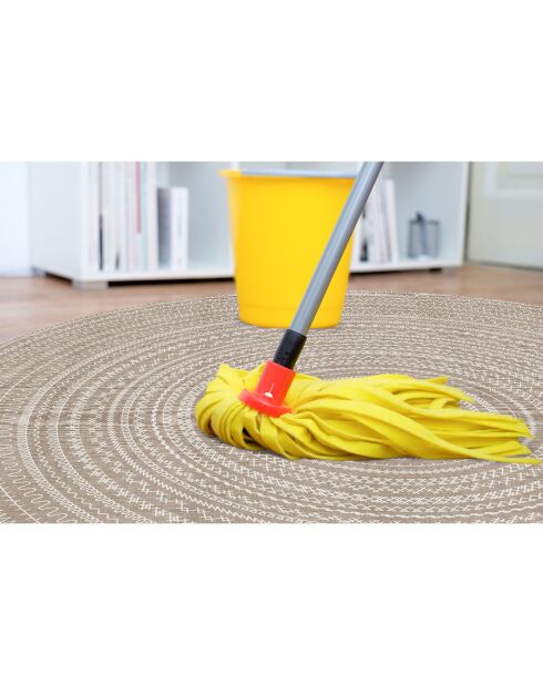 Tapis vinyle Kamal beige - D.150 cm