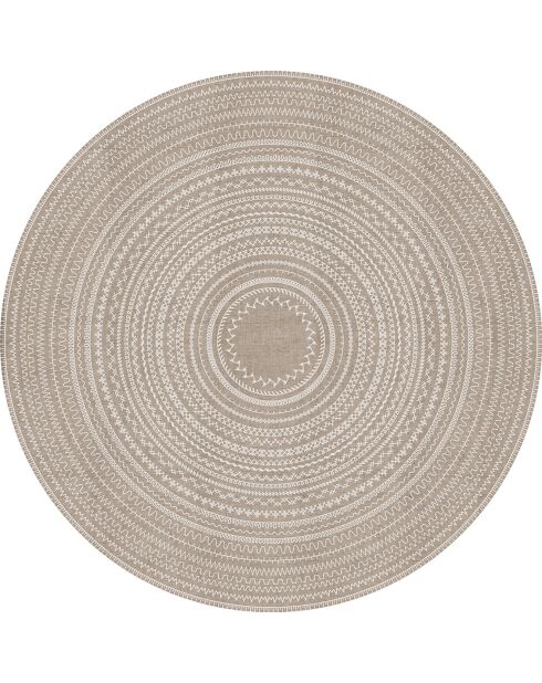 Tapis vinyle Kamal beige - D.150 cm
