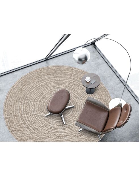 Tapis vinyle Kamal beige - D.150 cm