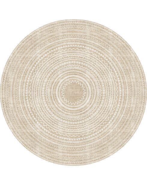 Tapis vinyle Kala beige - D.150 cm