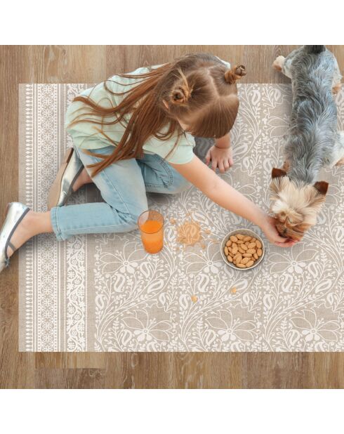 Tapis vinyle Chandra beige - 133x200 cm