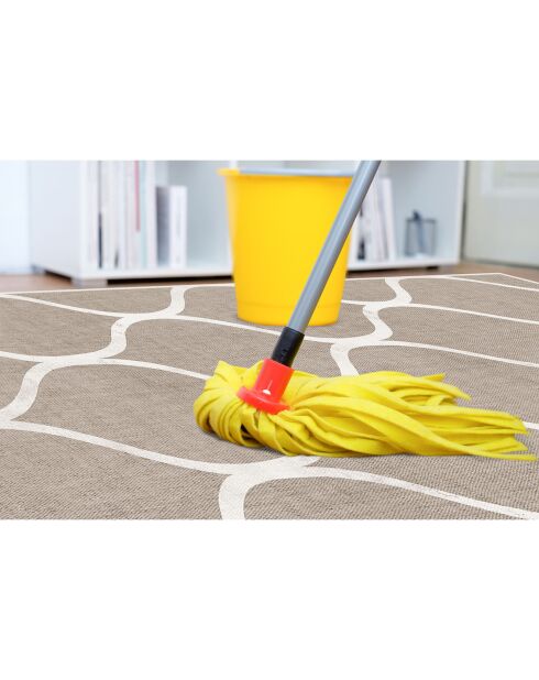 Tapis vinyle Treillis naturel beige - 133x200 cm